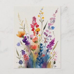 Mooie Waterverf bloemen Briefkaart