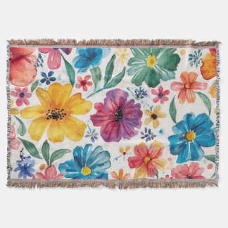 Mooie waterverf bloemen deken