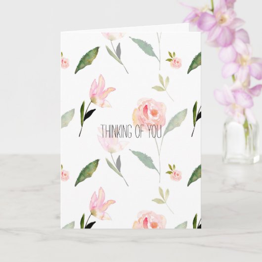 Mooie Waterverf Bloemen Denken aan jou Kaart (Orchidee)