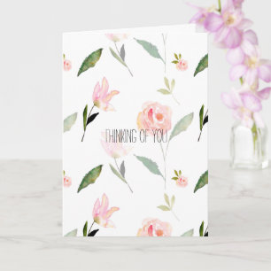 Mooie Waterverf Bloemen Denken aan jou Kaart