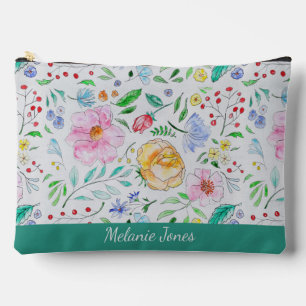 Mooie waterverf bloemen en knoppen gepersonaliseer etui