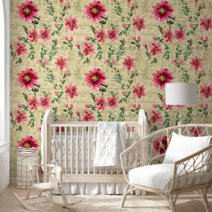 Mooie waterverf  bloemen Schattige Behang