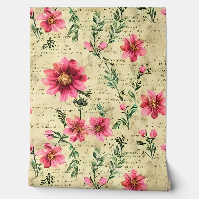 Mooie waterverf  bloemen Schattige Behang (Afrollen)