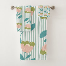 Mooie waterverf bloemenmotief Vrouwelijk Blauw Bad Handdoek