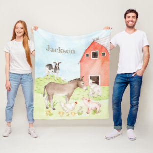 Mooie Waterverf Boerderij Dier Fleece Deken