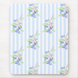 Mooie waterverf bosbes botanische strepenpatroon muismat