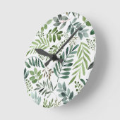 Mooie Waterverf Botanische bladeren  Ronde Klok (Hoek)