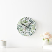 Mooie Waterverf Botanische bladeren  Ronde Klok (Huis)