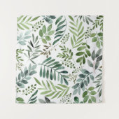 Mooie Waterverf Botanische bladeren  Wandkleed (Voorkant (horizontaal))