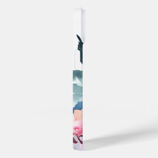 Mooie Waterverf botanische flora + monogram Case-Mate iPhone Case (Achterkant / Rechts)