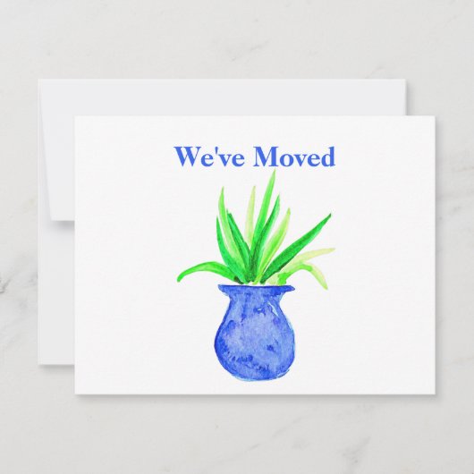 Mooie waterverf botanische verhuis aankondiging  (Voorkant)