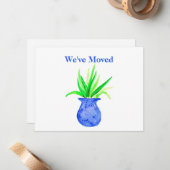 Mooie waterverf botanische verhuis aankondiging  (Voorkant / Achterkant in situ)