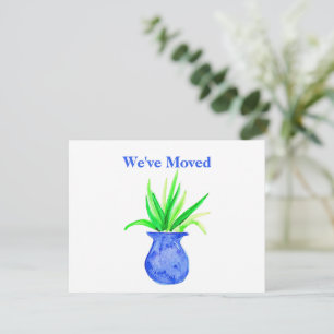 Mooie waterverf botanische verhuis aankondiging 