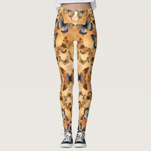 Mooie Waterverf Butterflies Leggings (Voorkant)