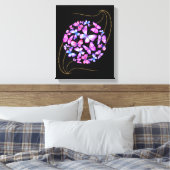 Mooie Waterverf Butterflies met Gold Bling Canvas Afdruk (Insitu (Slaapkamer))