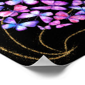 Mooie Waterverf Butterflies met Gold Bling Poster (Hoek)