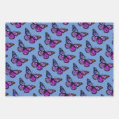 Mooie Waterverf Butterflies Pattern Paars Inpakpapier Vel (Voorkant 2)