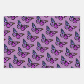 Mooie Waterverf Butterflies Pattern Paars Inpakpapier Vel (Voorkant)