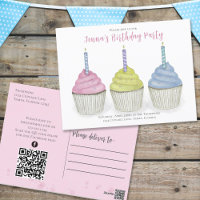 Mooie Waterverf Cupcakes QR Code Sociale Media