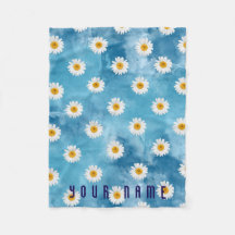 Mooie Waterverf Daisy Monogram Bloemenvlies
