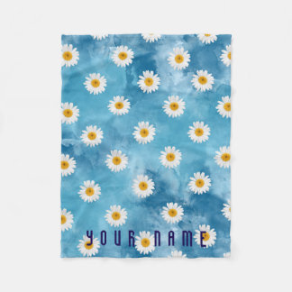 Mooie Waterverf Daisy Monogram Bloemenvlies Fleece Deken