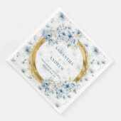 Mooie Waterverf Dusty Blue Gold Accent servet (Hoek)