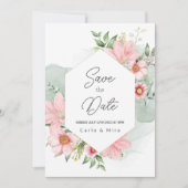 Mooie Waterverf Floral bespaart de datum Save The Date (Voorkant)