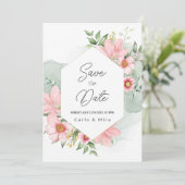 Mooie Waterverf Floral bespaart de datum Save The Date (Staand voorkant)