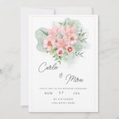 Mooie Waterverf Floral bespaart de datum Save The Date (Achterkant)