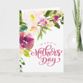Mooie Waterverf Floral Bouquet Moederdag Kaart (Voorkant)
