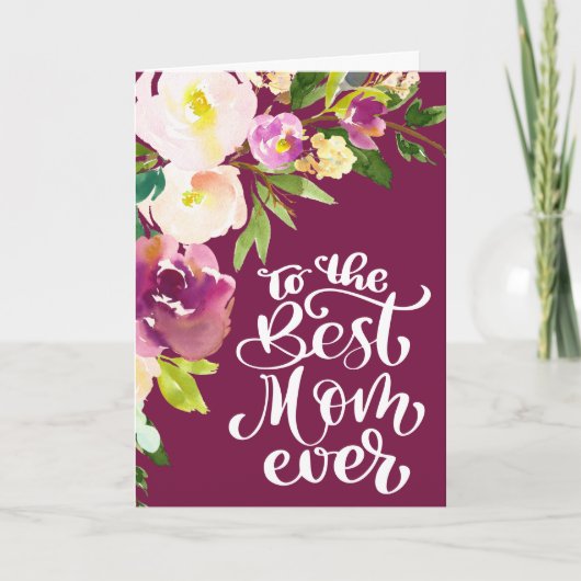 Mooie Waterverf Floral Bouquet Moederdag Kaart (Voorkant)