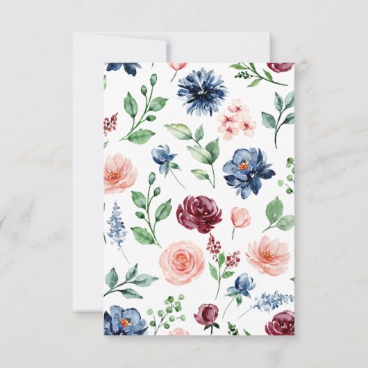 Mooie Waterverf Floral en Greenery Wedding Save The Date (Achterkant)