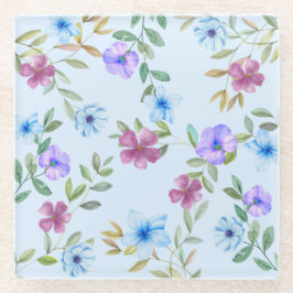 Mooie Waterverf Floral Onderzetter Glazen Onderzetter