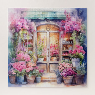 Mooie Waterverf Floral Storefront Legpuzzel