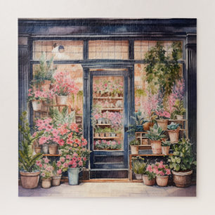 Mooie Waterverf Floral Storefront Legpuzzel
