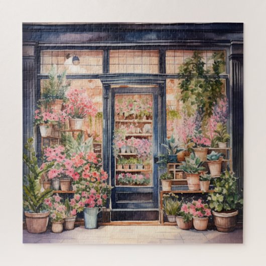 Mooie Waterverf Floral Storefront Legpuzzel (Verticaal)