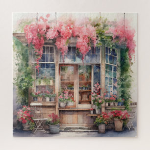 Mooie Waterverf Floral Storefront Legpuzzel