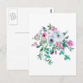 Mooie Waterverf Flowers Briefkaart (Voorkant / Achterkant)