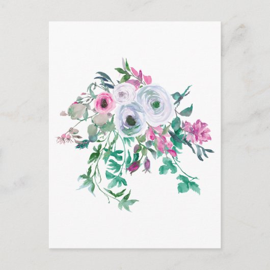 Mooie Waterverf Flowers Briefkaart (Voorkant)