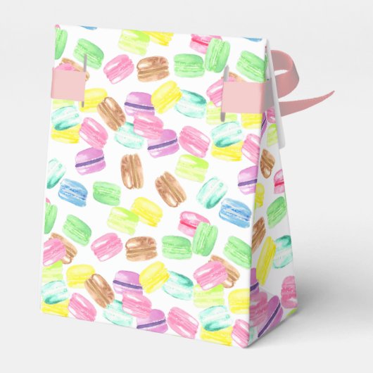 Mooie waterverf Franse macaroon patroon Bedankdoosjes (Achterkant)