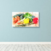 Mooie Waterverf groenten op Canvas (Insitu (Houten vloer))