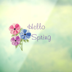 Mooie Waterverf hallo Anemone Raamsticker