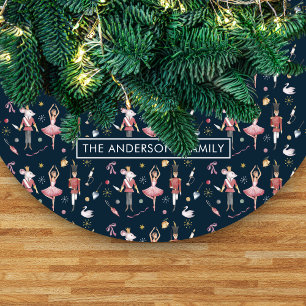 Mooie waterverf handgetekende Notenkraker Illustra Fleece Kerstboom Rok