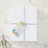 Mooie waterverf Happy Birthday Pastel Cadeaulabel (Met Touw)