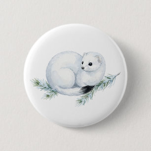Mooie Waterverf Hermelijn Knop Ronde Button 5,7 Cm