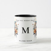 Mooie Waterverf Hummingbird Monogram Naam Mok (Midden)