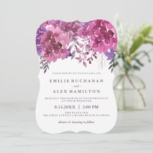 Mooie Waterverf Hydrangeas en Botanische stoffen Kaart (Staand voorkant)