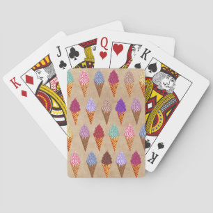 Mooie waterverf ijsjes patroon grappige zomer pokerkaarten
