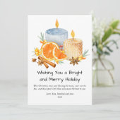 Mooie Waterverf Kaarsen Prettig Kerstfeest Plat on Feestdagenkaart (Staand voorkant)