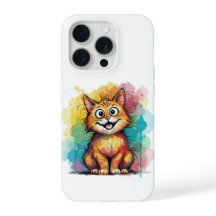 Mooie Waterverf Kat Telefoonhoes